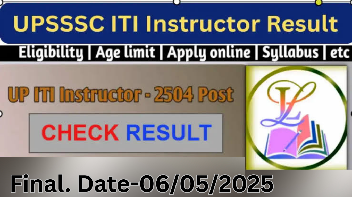 Read more about the article UPSSSC UP ITI Anudeshak Recruitment 2022 Exam Final Result 2025